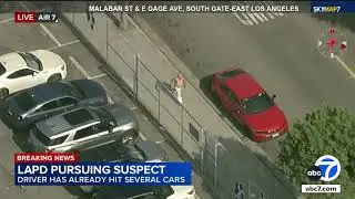Chase suspect sideswipes innocent driver in Huntington Park