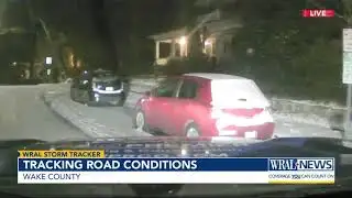 Checking out road conditions in Wake County on Monday
