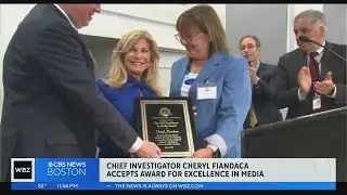 Cheryl Fiandaca accepts award for excellence in media