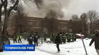 Chicago firefighters battle large fire at West Side townhouse