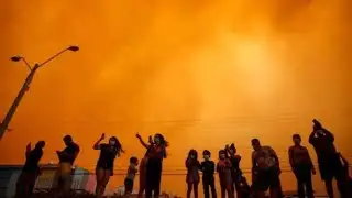 Chile wildfire - blaze turns sky red after being started deliberately