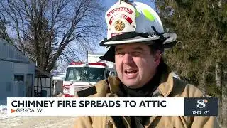 Chimney fire spreads to attic
