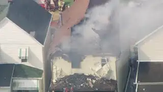 CHOPPER VIDEO: Fire tears through roof of Vandergrift home