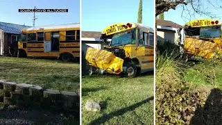CHP: Sleepy school bus driver crashes into house