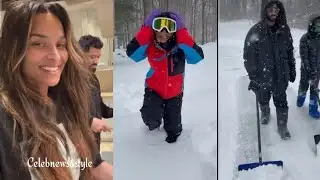 Ciara & Family Fun Time In The Snow