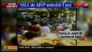 Clashes between NSUI and ABVP activists