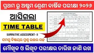 Class 1 To 8 Annual Exam Time Table 2026 //  Summative Assessment 2 Time Table 2026 //Sa2 Questions
