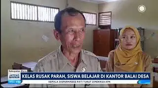 Classrooms Severely Damaged, Students Study in the Village Hall Office.