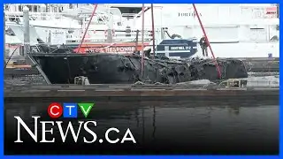 Cleanup underway as first of three yachts pulled from sea floor