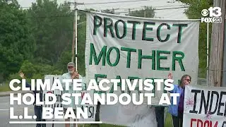 Climate activists hold standout at L.L. Bean in Freeport
