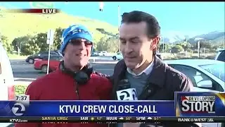Close call caught on LIVE TV