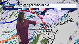Clouds return by evening, rain/snow showers expected Wednesday for south-central PA