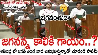 జగనన్న కాలికి గాయం😢😢  CM YS Jagan Unseen Visuals From AP Assembly Session 2023 | Telugu Circle