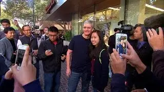 CNET News - Line up for an iPhone 6, get a selfie with Tim Cook
