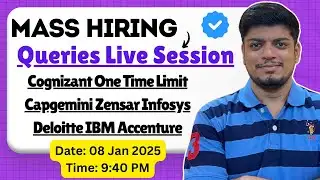 🔥Cognizant One Time Limit | UpGrad, Deloitte, Zensar, Accenture, Capgemini Live Session | Day-5