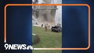Collapse of concrete grain bin in rural Illinois caught on camera