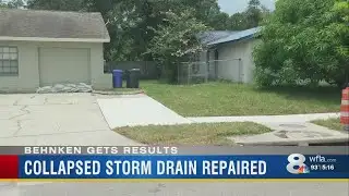 Collapsed storm water pipe fixed