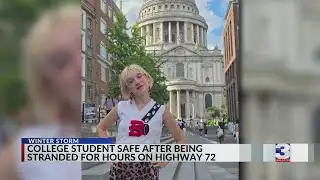 College student safe after being stranded on highway for hours