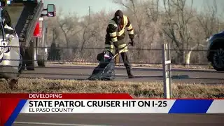Colorado State Patrol vehicle struck on I-25 while trying to stop wrong-way driver