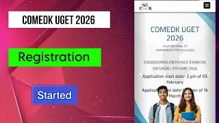 COMEDK UGET 2026 Registration Started | COMEDK UGET 2026 Application form | MDE