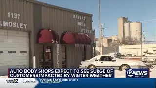 Common fixes at auto body shop after winter storm