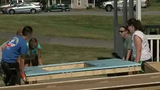 Community block party after home build