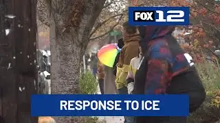 Community members surround north Portland school after ICE reported nearby