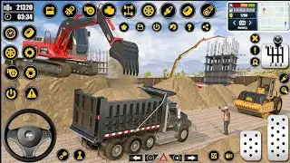 “Construction Simulator 🚧 | Excavator Loading & Dump Truck Driving Gameplay | Road Making Mission 🔥”
