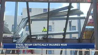 Construction worker critically injured after crane drops massive beam in Madison
