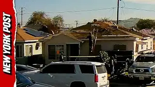 Construction Workers Leap Across Rooftops to Escape ICE