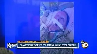 Conviction reversed for man who ran over officer