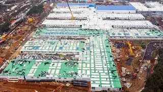 Coronavirus: Incredible timelapse shows hospital go up in days