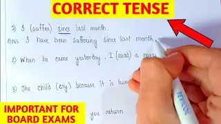 Correct Tense Questions and Answers ll SEBA II AHSEC