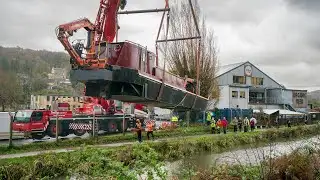 Cotswold Canals Trust restored barge launched at Brimscombe