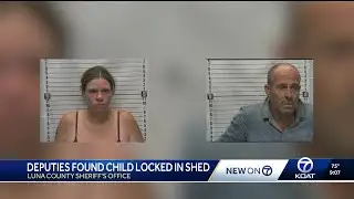 Couple arrested after child found locked in shed