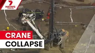 Crane collapses at North East Link site | 7NEWS