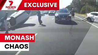 Crash chaos on the Monash Freeway | 7NEWS