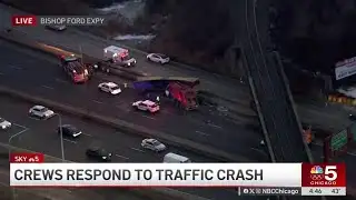 Crash involving semi, garbage truck snarls Bishop Ford traffic