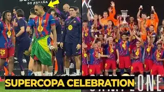 Crazy scenes as Barcelona celebrate Supercopa final win over Real Madrid