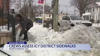 Crews Assess Icy District Sidewalks