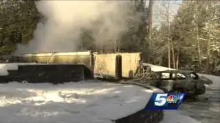 Crews battle fire and ice