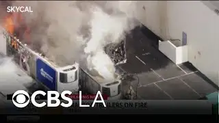 Crews battle flames as 3 tractor trailers burn in Vernon