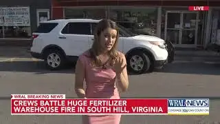 Crews battle huge fire at fertilizer warehouse