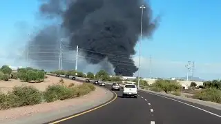 Crews battle large fire at RV storage facility near Loop 202 and Kyrene Road