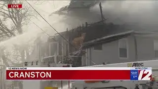 Crews battle major fire in Cranston