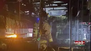 Crews battle morning camper fire in Huron