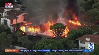 Crews battle Rancho Palos Verdes home fire