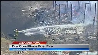 Crews battle structure fire at south Johnson County farm