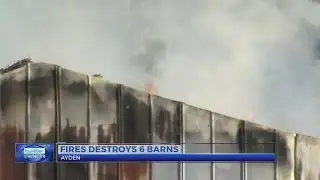 Crews battling fires at 6 Ayden barns