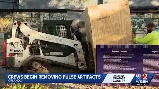Crews begin removing Pulse artifacts from the nightclub in Orlando
